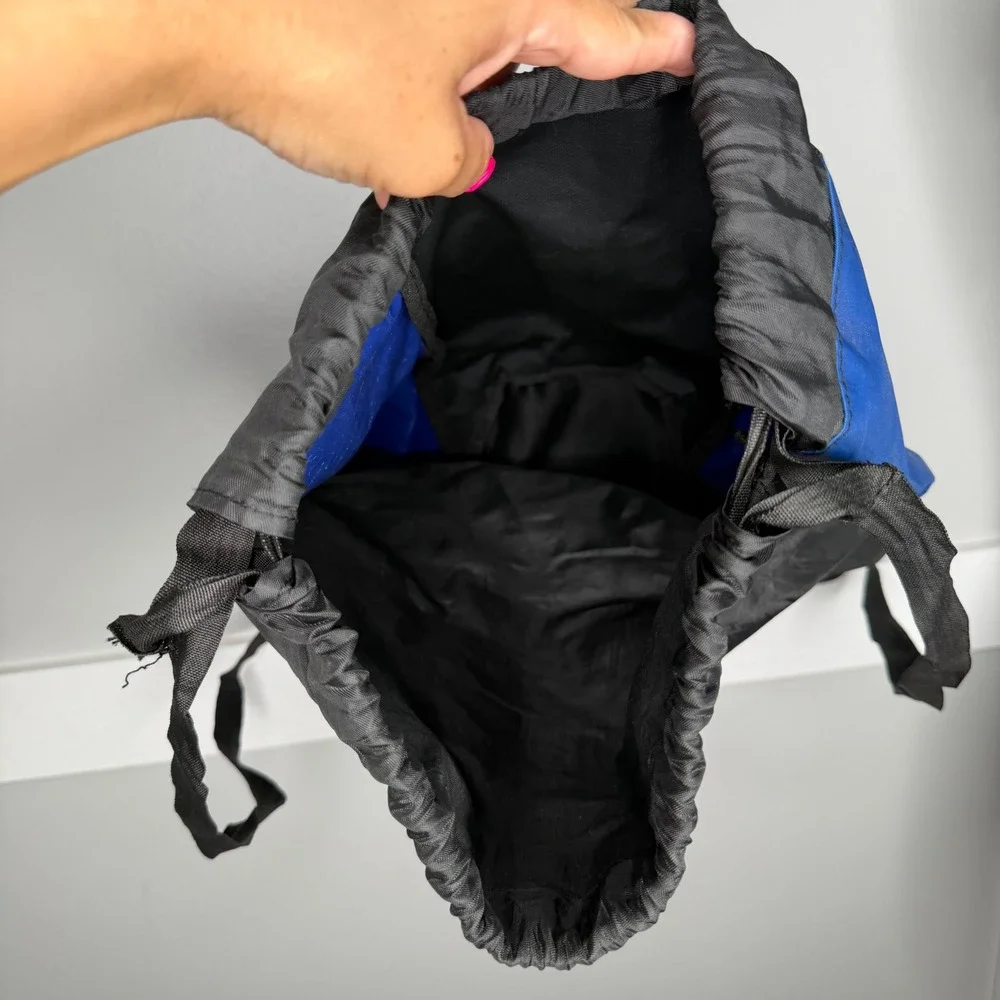NBA Dallas Mavericks Drawstring Backpack Large Blue Black Shoe Pocket‎